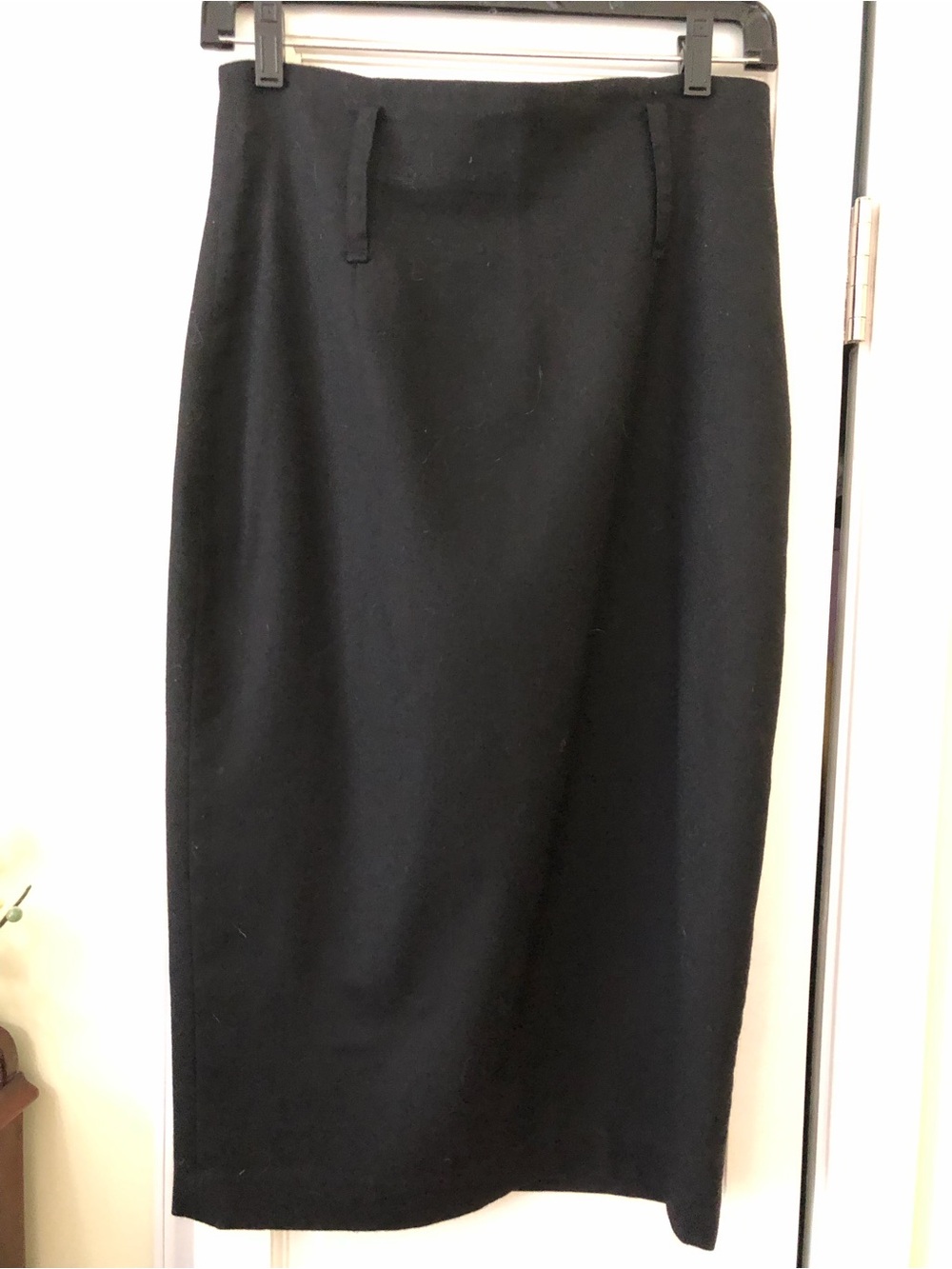 Robert Rodriguez Black Wool-Blend High-Rise Pencil Skirt